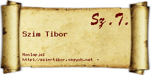 Szim Tibor névjegykártya