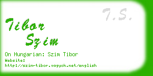 tibor szim business card